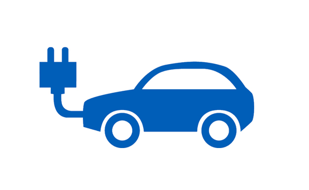 electric vehicles icon blue